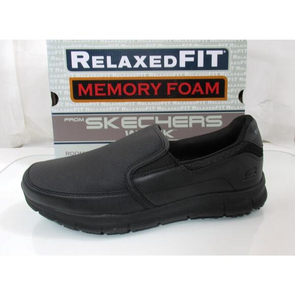 Men\'s Skechers Work Nampa Groton Relaxed Fit Slip Resistant Shoes Black Size 11 main image 7